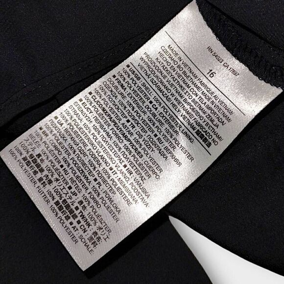 Banana Republic‎ Womens Maxi Sz 16 Black Peach Ribbon Straps Elastic Waist Gown - Picture 12 of 15